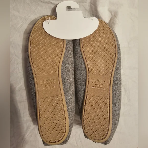 Sonoma Gray Moccasin 7/8 Women's Slippers Medium - Picture 3 of 10